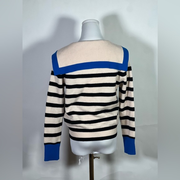 Ew Jcrew Cashmere sailor-collar cardigan sweater in stripe - Picture 5 of 5